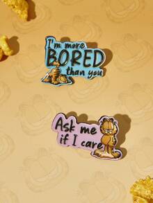 GARFIELD | SHEIN A Group Of New Creative Cartoon Pattern Brooches, IP Joint Design, Cute Personalized, Simple And Generous, Can Also Be Used As Accessories, Suitable For Various Parties, Concerts, Festivals, Exquisite Gifts - Multicolor - View 1