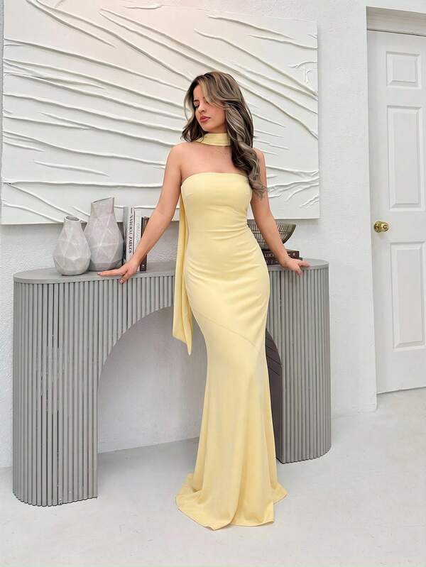 Jemour Vestido ajustado de malla tejida con estampado para mujeres, vestido de verano, vestido de vacaciones elegante