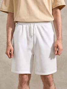 Courvante Men's Casual Shorts, Black, White, Fashion Versatile, Sports Style For Your Tennis Boyfriend - White - View 6
