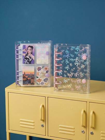 Joivida A7 Halter, Notizbücher mit Schleifenüberzug, glitzernde sternbesetzte Planer, Stickerbücher usw. Taschennotizblöcke, A7 Halter Stickerbücher, Büroartikel, Notizbücher, Stickerbücher, Bürobedarf, Schulmaterial