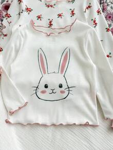 6-Piece Newborn Baby Girl Cute Casual Knitted Polka Dot Pattern Pink Long Sleeve Set For Spring, Autumn And Winter - Multicolor - View 5