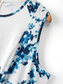 GlowEve CURVE Plus Size Women's Floral Print Off-Shoulder Elegant Flapper 1920s Vacation Dress Wedding Evening Guest Formal Tea Party Blue And White Summer - Blue and White - View 4