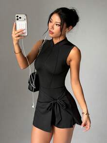 SHEIN Dewbera Váy Thể thao Nữ - màu đen - Xem 2