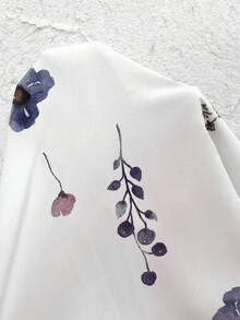 SHEIN Clasi 女士碎花长袖短裙 - 白色 - 查看 8