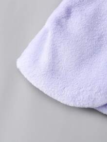 SHEIN Elladie kids 女嬰秋冬新款白色毛絨保暖內裡休閒優雅夾克，適合日常穿著 - 淡紫色 - 查看 6