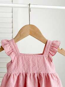 SHEIN Áo kiểu bé gái dễ thương, có họa tiết, thắt nơ, thích hợp cho mùa hè. - Màu Hồng baby - Xem 6