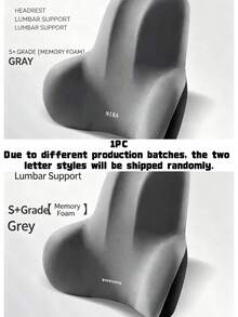 1PC Ergonomic Lumbar Support Cushion Set For Office Chair, Memory Foam Backrest And Seat Pad, Soft Polyester Cover, Comfortable Relief Design, Ideal For Home And Office Use, Washable By Hand, Available In Black And Grey - 1PC - View 10