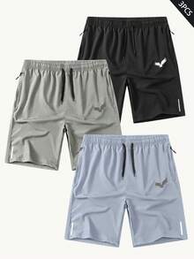 Manfinity Hypemode Quần short nam in họa tiết thường ngày - màu đen - Xem 3