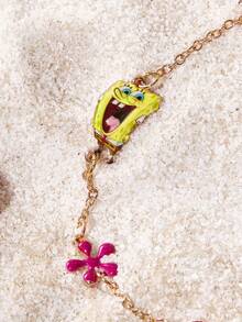 SpongeBob SquarePants | SHEIN 新款創意卡通水下動物圖案吊墜手鍊，IP聯名設計，可愛個性化，簡約大方，亦可作為飾品使用，適合各種派對、演唱會、節慶，精美禮物 - 彩色 - 查看 2