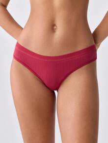 Loungeista 6 pièces/set Culottes tanga confortables côtelées, design sans couture T-back - Multicolore - Voir 9