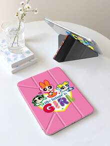 THE POWERPUFF GIRLS X SHEIN 适用于 iPad (A16) 11 英寸第 11 代（2025 年款）/ iPad 第 10 代、iPad Pro 2020/2021 11 英寸、iPad 7/8/9 代、Galaxy Tab A9 Plus 的保护套，采用高端质感，支持 3+Y 折叠，具备自动唤醒/睡眠功能和内置笔槽，防震保护套。 - 彩色 - 查看 3