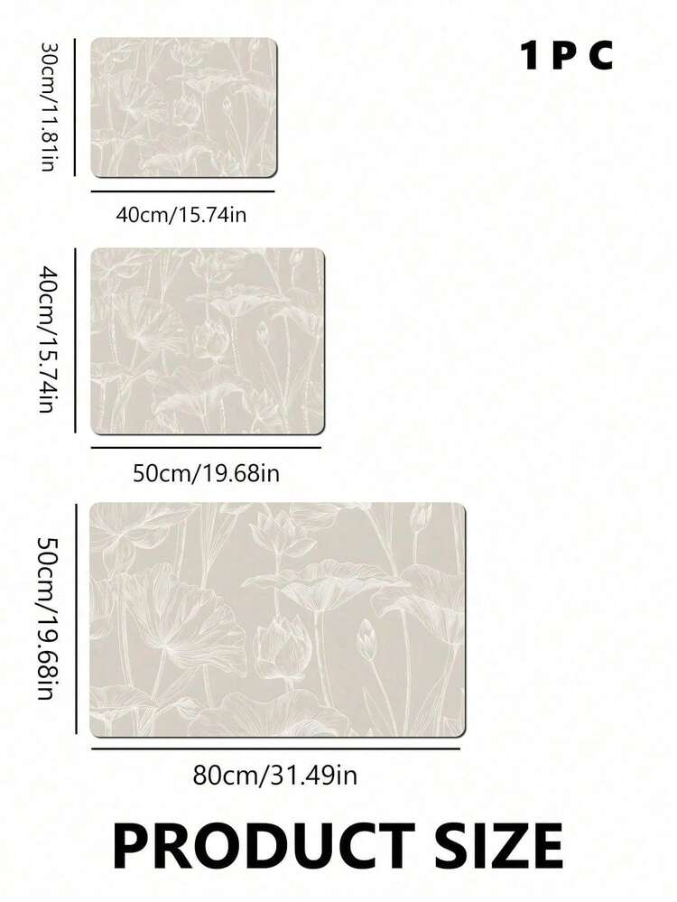 1件 40x30厘米 防水防滑橡胶底吸水柔软硅胶泥线花卉莲花印花餐垫 多功能厨房餐桌垫 适用于咖啡机、意式浓缩咖啡机、碗碟架、沥水盘、咖啡壶垫 厨房餐桌配件 - 彩色 - 查看 10