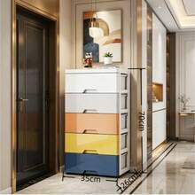 1 pieza Gabinete de almacenamiento moderno y multifuncional de plástico, de color blanco rectangular, perfecto para almacenar juguetes, ropa, organización del hogar, organizador de almacenamiento de juguetes debajo de la cama - Multicolor - Ver 8