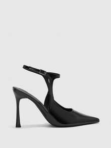 CUCCOO BIZCHIC Royal Sister Style 黑色尖头T字高跟女鞋，适合职场通勤的百搭款式 - 黑色 - 查看 7