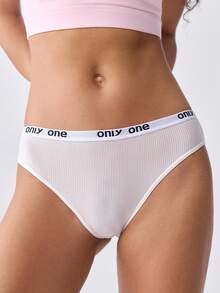 Loungeista 4 pièces Culottes taille haute élastique avec imprimé lettre en forme de T pour femmes, pour le sport - Multicolore - Voir 8