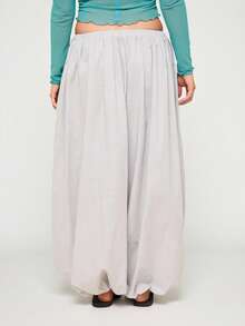 COUREZ Extreme Parachute Linen Trousers/Y2K Summer Outfits For Women Grey Trousers Casual Bottoms Festival Party Spring - Grey - View 5