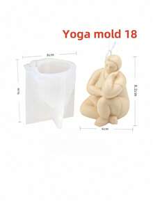 Khuôn nến silicon hình phụ nữ đầy đặn tạo dáng yoga 3D, tượng sáp đậu nành, dụng cụ làm xà phòng thủ công DIY, hoàn hảo để trang trí nhà cửa và làm quà tặng, máy khuếch tán hương thơm, khuôn silicon - trắng - Xem 20