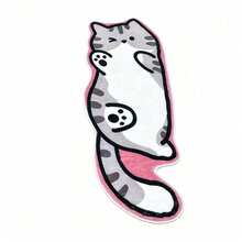 1 件装可爱猫咪造型地毯 - 柔软舒适的仿羊毛涤纶材质，易于清洁和清洗，防滑底背，适合装饰客厅、卧室、浴室或办公室，仅限室内使用，卧室装饰 | 俏皮猫咪设计 | 可机洗地毯，猫咪浴室厨房装饰厨房地毯 - 多色 - 查看 12