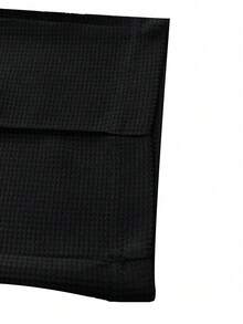 Manfinity Homme 男士休闲日常通勤简约半拉链领短袖polo衫和长裤套装，适合春、夏、秋季穿着。 - 黑色 - 查看 5