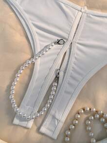 Spicy Aura Women's Sexy Lace Patchwork Panties - White - View 4
