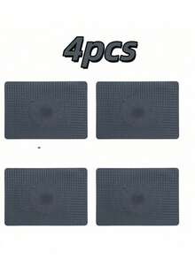2pcs/4pcs Square Blue-Gray Nordic Style Woven Leather Heat-Resistant High-End Placemats For Hotel Home Kitchen Dining Table Decor - gray-blue - View 5