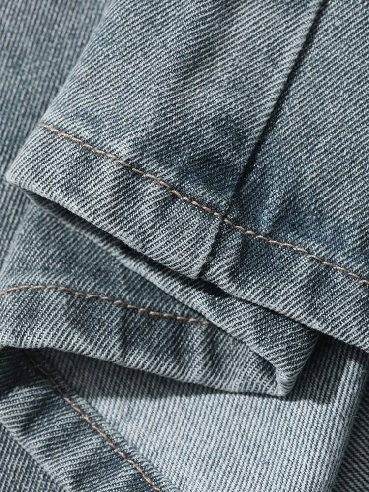 Women's Washed Korean Style Distressed Zipper Casual Jeans
