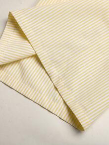 SHEIN Teen Girls' Summer Lightweight Yellow Striped Shirt And Pants Set, Casual Vacation Outfit - Yellow - View 7