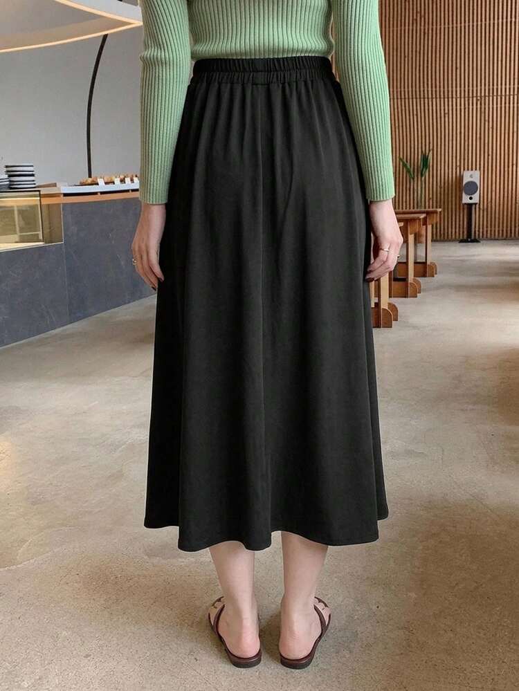 Solid Color Elegant Pleated Women's Skirt, Spring/Summer
