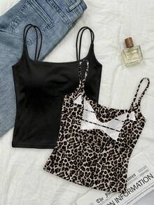 SHEIN PETITE CURVE Áo camisole mùa hè cỡ lớn, đa năng, có đệm mút, ôm sát, không lưng. - Nhiều màu - Xem 7