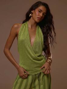 MUSERA Women Knit Tops - Lime Green - View 1