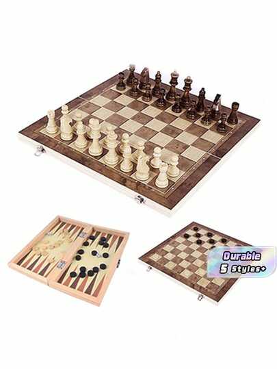 Bộ cờ vua bằng gỗ 3 trong 1 với đáy phủ nhung, chống trơn trượt và chống mài mòn, bao gồm các quân cờ với nhiều kích cỡ (24/29/34/39/48cm), thích hợp cho các cuộc thi cờ vua, trò chơi trên bàn, v.v. Có thể gấp gọn để dễ dàng cất giữ. Trò chơi dành cho người lớn, thích hợp cho các bữa tiệc Halloween/Giáng sinh/Lễ Tạ ơn.