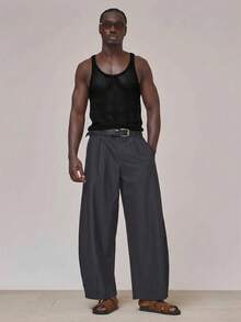 Musero Crochet Sleeveless Tank Top Circular Low Neckline Sheer Vest Spring Summer Essentials Holiday - Black - View 5