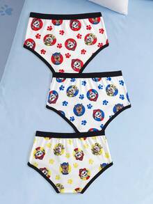 SHEIN | PAW Patrol Celana Dalam Kasual Sehari-hari Motif Kartun Patchwork untuk Anak Laki-Laki - Putih - View 2