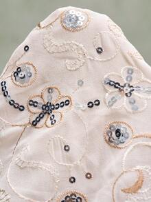 Bohemela Boho Vacation Casual Woven Fitted Camisole Top For Women White And Blue Floral Summer - Apricot - View 8
