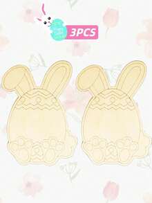 2/3PCS 17cm Blank Wooden Easter Eggs DIY Craft Ornaments Easter Rabbit Basket Filler Spring Home Decor Holiday Decoration Party Supplies Gift For Easter Celebration Seasonal Festive Table Accent - Multicolor - View 16