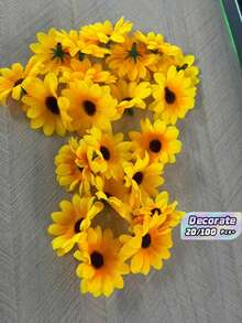 100 Pieces Of Mini Simulated Daisy Heads, Silk Sunflowers, Autumn Decorative Vases, Home Decorations For New Year, Outdoor Gardens, Wedding Bouquets, Living Room DIY Candy Boxes, Wreaths, Simulated Plants, Household Items, Valentine's Day, Gifts For Birthdays, Graduations, Autumn Decorations, Autumn - Multicolor - View 1