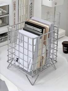 1 chiếc giỏ đựng đồ nghệ thuật bằng sắt thời trang đựng viên cà phê, chất lỏng cô đặc, sách, băng dính, đồ ăn nhẹ, đồ sắp xếp để bàn ngày lễ tình nhân, đám cưới ngày lễ tình nhân, sinh nhật, đồ sắp xếp lưu trữ, đồ sắp xếp nhà bếp, kệ, sắp xếp và lưu trữ nhà bếp, phụ kiện nhà bếp, sắp xếp và lưu trữ tủ quần áo, hộp lưu trữ, kệ, đồ sắp xếp đồ trang điểm, kệ, - Bạc - Xem 2