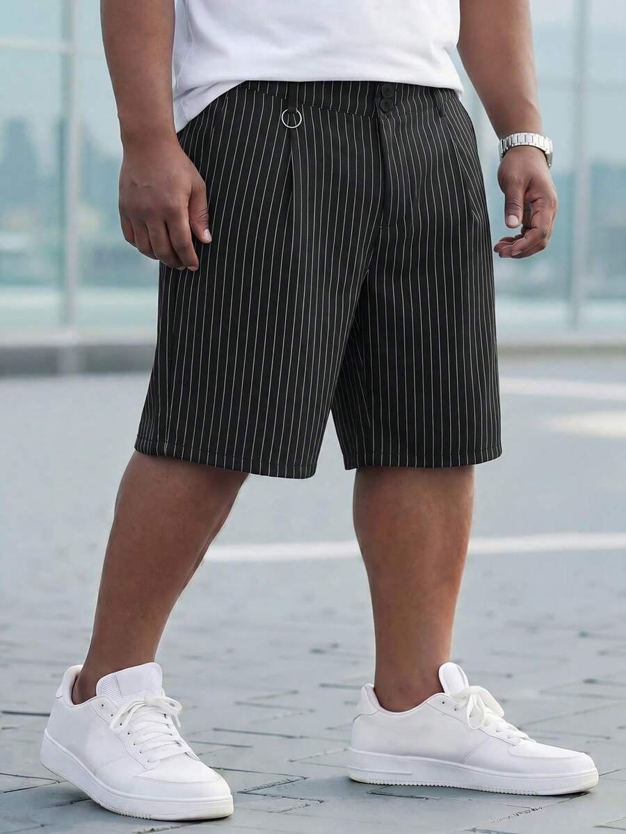 Manfinity Homme 加大码男士休闲褶皱条纹短裤,适合日常休闲穿着、周末外出、旅行、与朋友聚会等场合。这款百搭短裤是男士衣橱必备单品,也是送给男友或丈夫的绝佳礼物。 - 黑色 - 查看 1