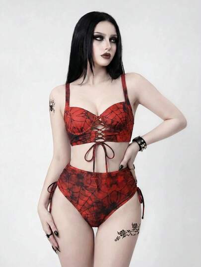 ROMWE Goth 女士泳衣套裝