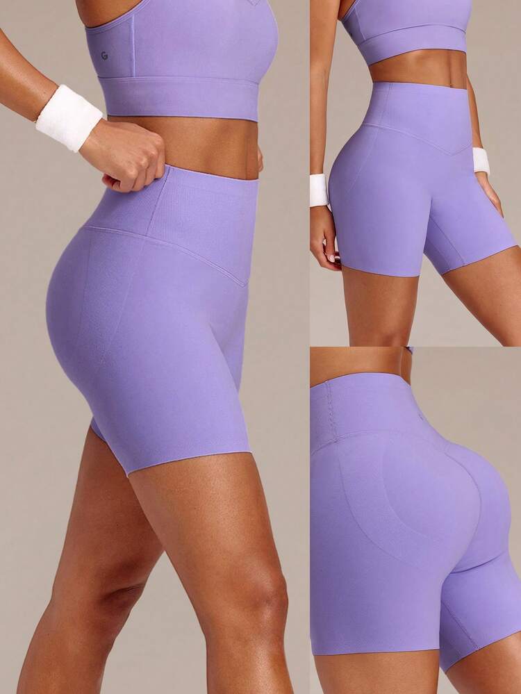 6" FeatherFit™-Sculpt Ready Set Run Butt-Lifting Tummy Control Active Biker Shorts Medium Impact Running Jogging Training Gym Workout