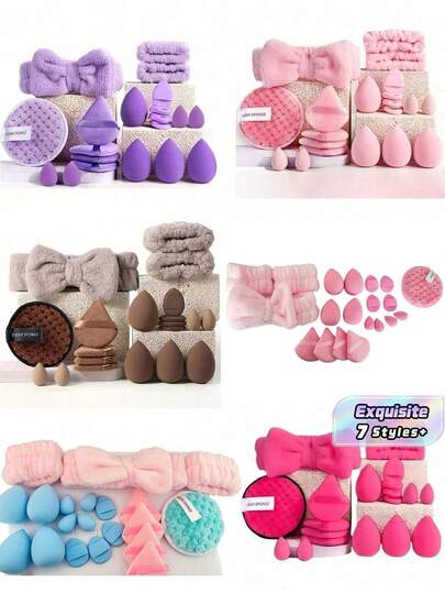 20Pcs Makeup Sponge Set – Foundation Blender, Face Cleansing Pads, Makeup Tools, Affordable Christmas Gift For Her, Cosmetic Accessories
