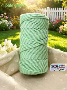 1PC 3mm 100m DIY Hand Weaving Cord Macrame Rope Decorative String Tapestry Yarn Bundling Twine Craft Supply Kit - Light green - View 1