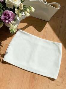 SHEIN Tween女孩休閒日常時尚白色波點裙附內建內搭褲，2件套白色裙子，買1送1 - 黑與白 - 查看 3