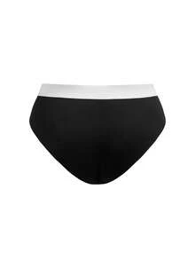 SHEIN 大码女士撞色休闲舒适内衣套装 - 黑與白 - 查看 4