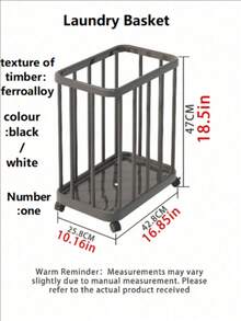 1pc High-End Movable Laundry Basket With Yoga Mat Storage, Large Capacity Dirty Clothes Hamper With Wheels For Bathroom, Multipurpose Storage Basket - Multicolor - View 2