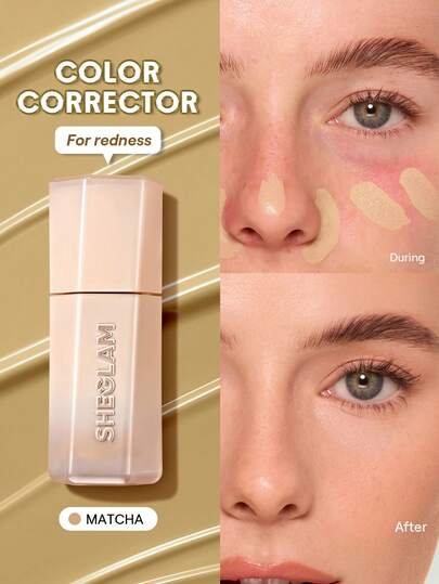 SHEGLAM Hideaway Full-Coverage Concealer-Matcha Color Corrector And Highlighter Brand Beauty Makeup Face Paint Cosmetic For Women Girls Perfect For Spring Summer Ideal For Y2K Fancy Fashion Suitable For Birthday Mother'S Day Gift Rave Festival Party Ready Best Color