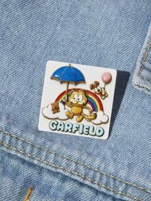 GARFIELD | SHEIN A New Creative Cartoon Animal Pattern Printing Brooch, IP Joint Design, Cute Personalized, Simple And Generous, Can Also Be Used As Accessories, Suitable For Various Parties, Concerts, Festivals, Exquisite Gifts - Multicolor - View 2