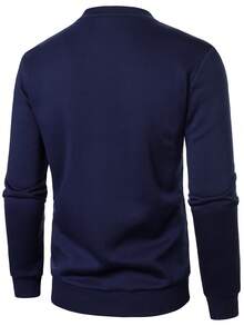 Manfinity Homme Fashionable Sweatshirt, Ideal Gift, Essential For Outings, Casual Pullover Pullover Sweatshirt - Multicolor - View 2