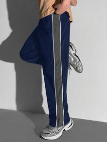 Tween Boy Color Block Casual Versatile Daily Wear Pants - Navy Blue - View 7