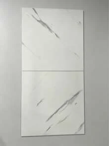 8片装 11.81英寸*11.81英寸 0.7平方米 光滑大理石纹陶瓷瓷砖壁纸，防水防潮墙面装饰材料，3D自粘墙板，适用于浴室，非真实瓷砖 - 白色 - 查看 5